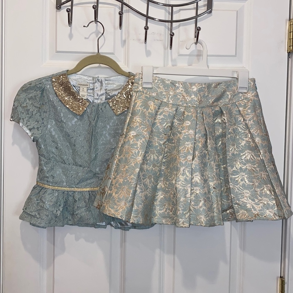 Monsoon Turquoise and Gold Two Piece Set
